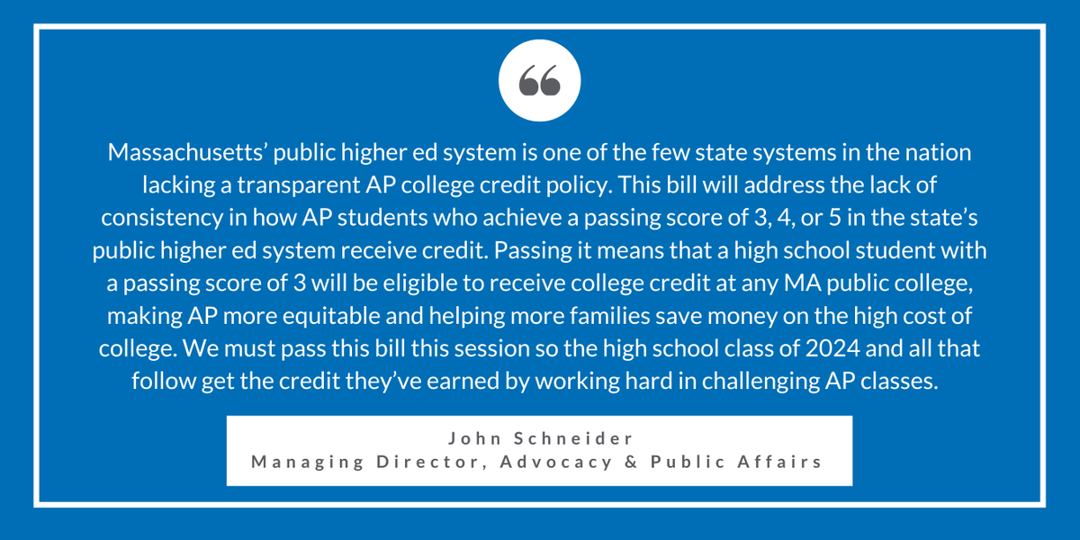 Senator Comerford, Representative Rogers and the Joint Committee on Higher Ed reported out favorably An Act Relative to AP Exams, now H4256! Thank you to co-sponsors <a href="/SenMikeMoore/">Michael O. Moore</a>, <a href="/AdamGomezMA/">Senator Adam Gomez</a>, <a href="/adrianmadaro/">Adrian Madaro</a>, and <a href="/RepChynahTyler/">Chynah Tyler</a> for advancing equitable AP exam credit.