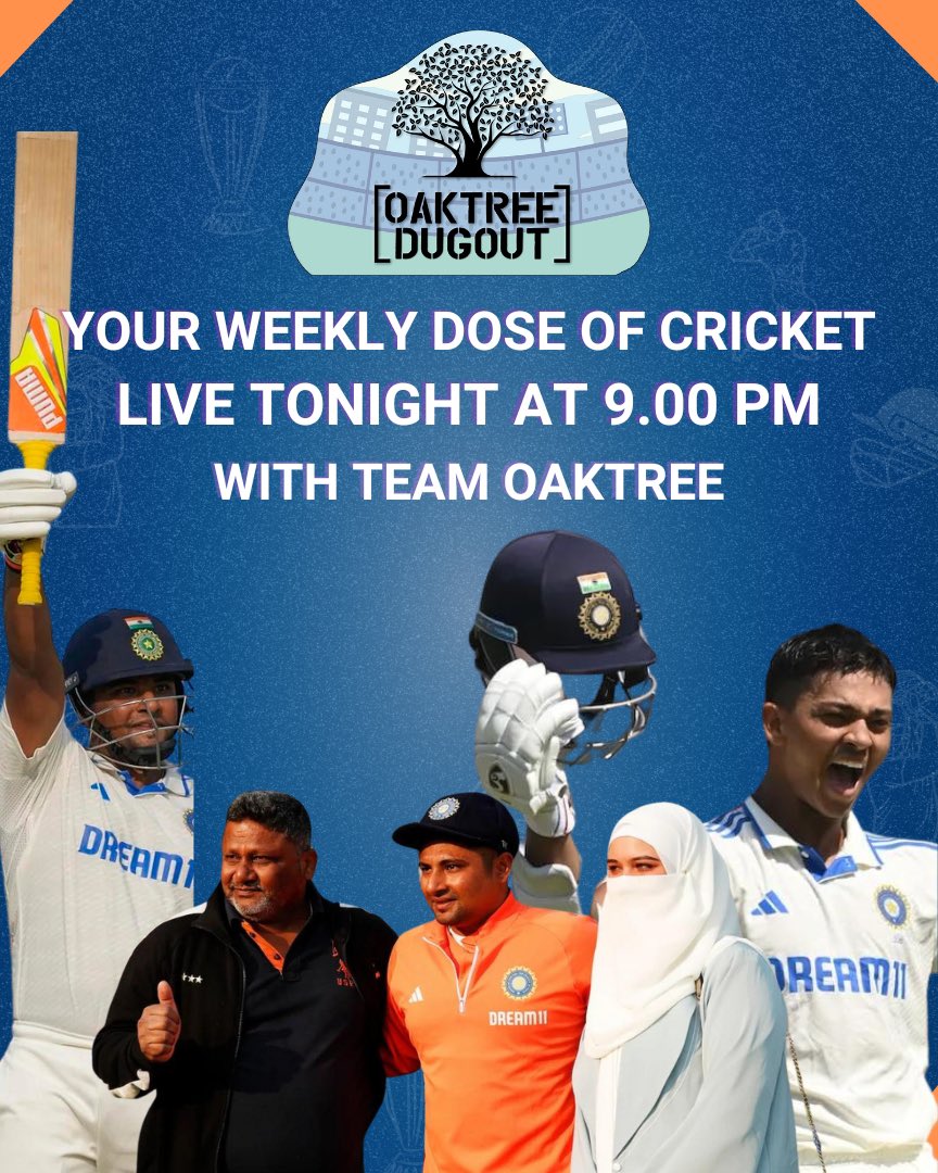 Join to live discuss weekly cricket happenings 🙌🏻 youtube.com/watch?v=9_-qVx… #INDvENG #Livestreaming #OaktreeDugout #SarfarazKhan
