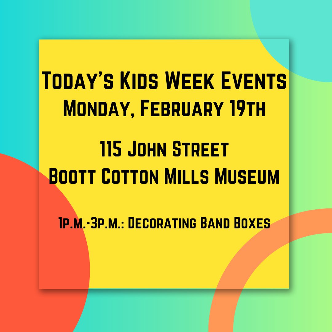 It's #LowellKidsWeek! Check out our offerings for the day.  For more information on details on these events, visit go.nps.gov/1blqoo.  

You can also visit lowellkidsweek.org to learn about all the offerings around the city today.

#LowellNPS #LikeLowell