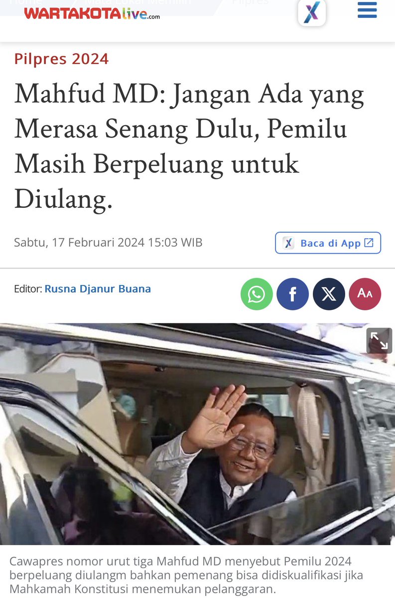 ⚖️...."Profesor Dr Mahfud MD Menyebutkan Pemilu 2024 berpeluang "Di Ulang" bahkan Pemenangnya bisa di Diskualifikasi Jika Terbukti " Curang",

Dgn Melawan kita tidak sepenuhnya Kalah..!!!