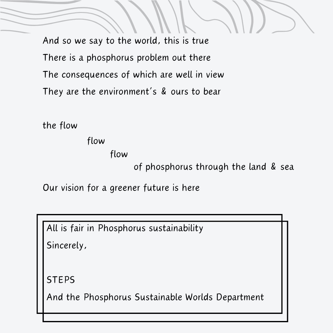 Welcome to the Sustainable Phosphorus Worlds Department. 

#phosphorus #sustainability