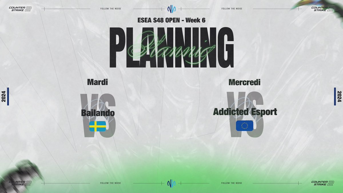 L'Open continue cette semaine encore ! 💙
Dès ce soir à 20h30 🕒

#NNWIN #CounterStrike2 #ESEAOPEN