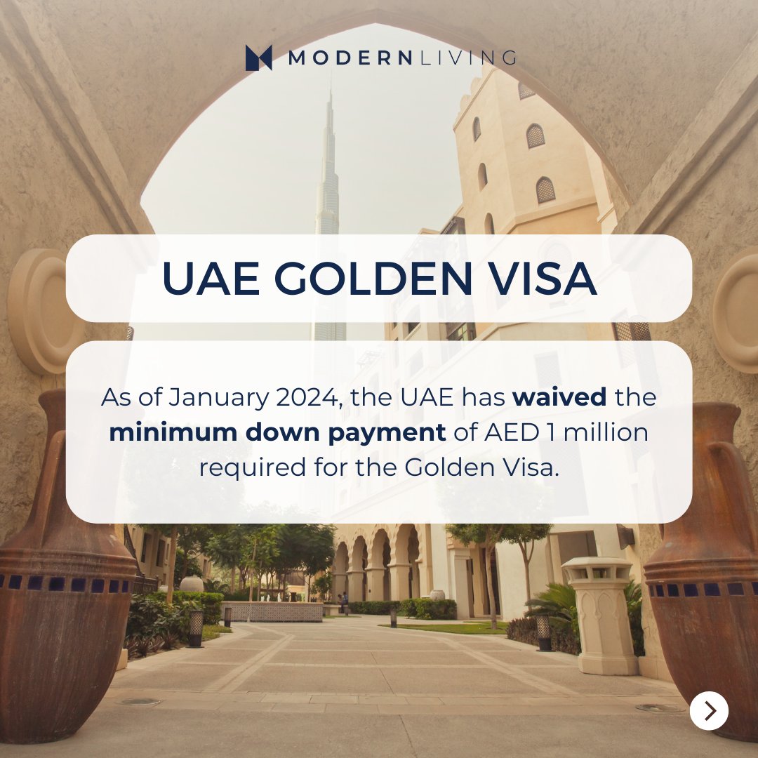 ModernLivingAE's tweet photo. The UAE Golden Visa represents a gateway to long-term residency in Dubai. Initially reserved for individuals making significant contributions, possessing high skills, or working in essential sectors, eligibility has broadened considerably throughout 2023.

#DubaiRealEstate https://t.co/Ig425zd7cK