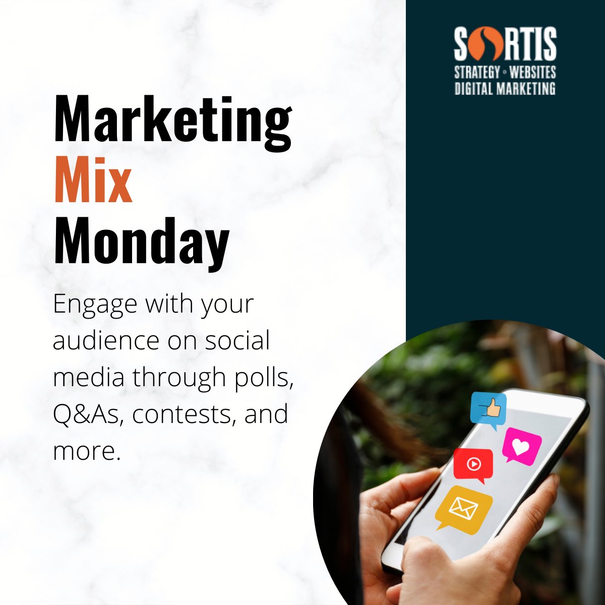 SortisMarketing's tweet image. Social media is all about interaction. Instead of solely promoting your products or services, engage with your audience. 

This will foster a sense of community and loyalty around your brand. 

#WorkWithSortis #Marketing #MarketingStrategy #DigitalMarketing #SocialMediaMarketing