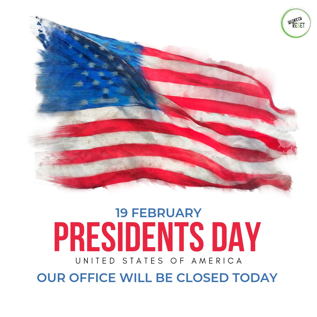 ProjectReset402's tweet photo. In observance of President's Day, we'll be closed today Monday, February 19th. https://t.co/qe7gZoaSLM