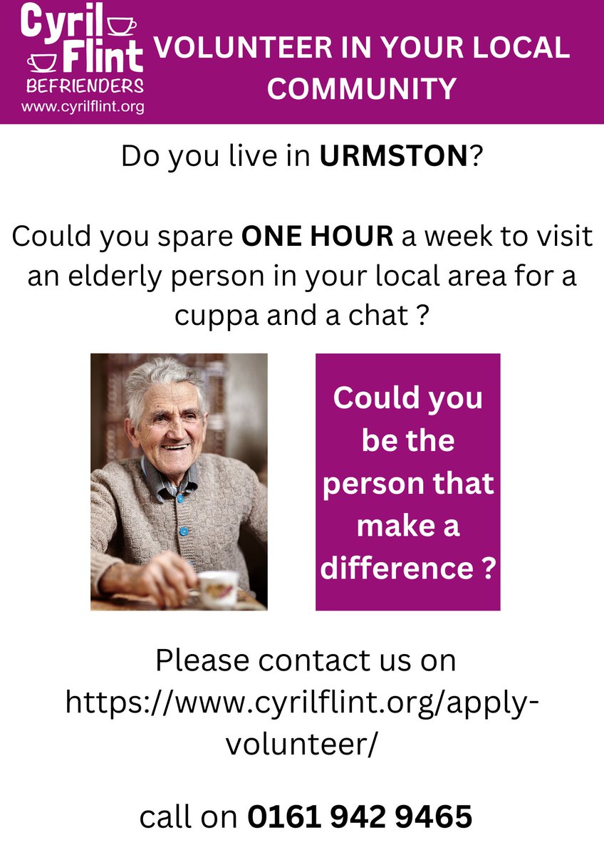 I volunteer for this really worthwhile charity - you can make a difference to someone life too. Drop ⁦<a href="/CyrilFlint/">CyrilFlintBefriender</a>⁩ a line ❤️