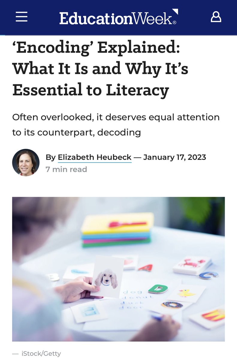 If you read just one thing this weekend, make this the article you read👇🏼

“Encoding and decoding go hand in hand; they’re like two sides of a coin. Our hands have been heavier on the decoding side, so we have some weak spellers, weak writers.” 

We MUST place a greater focus on