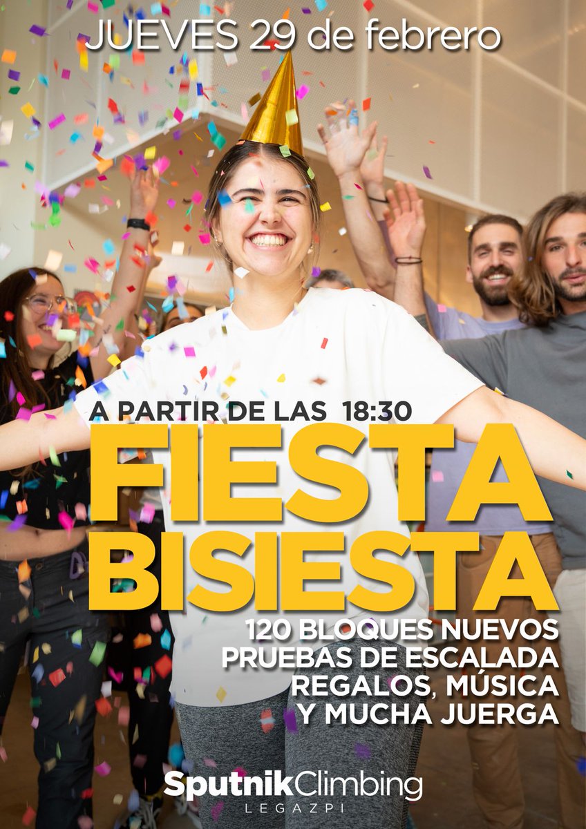 Llega a #SputnikLegazpi la fiesta del año, o, mejor dicho, ¡la fiesta de cada cuatro años!
Pronto más info.
Reserva fuerzas para el día 29: 𝗙𝗶𝗲𝘀𝘁𝗮 𝗕𝗶𝘀𝗶𝗲𝘀𝘁𝗮 𝗲𝗻 𝗦𝗽𝘂𝘁𝗻𝗶𝗸 𝗟𝗲𝗴𝗮𝘇𝗽𝗶

#Lasfiestasdesputnik #Fiestaquéfiesta