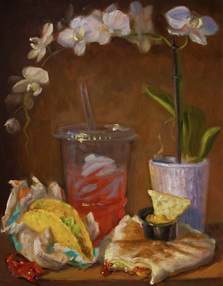 My oil painting of the Taco Bell Crunch Wrap