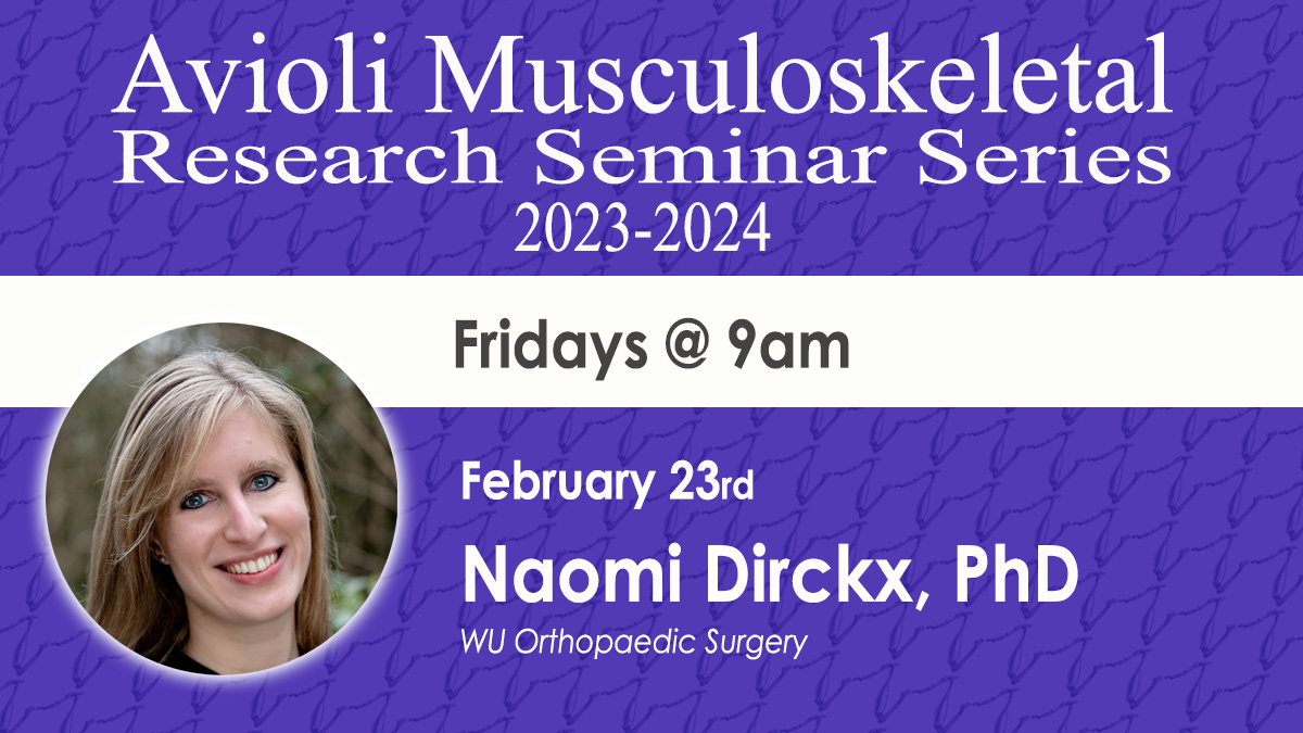 Looking forward to this Friday's Avioli Musculoskeletal Research Seminar: 'Differential effects of the PTH-responsive citrate transporter SLC13A5 during growth...' Info: bit.ly/3ejT7tz @WashU_BMD,@WUSTLdbbs,@washu_ortho_res,@WashUBME,@dveislab