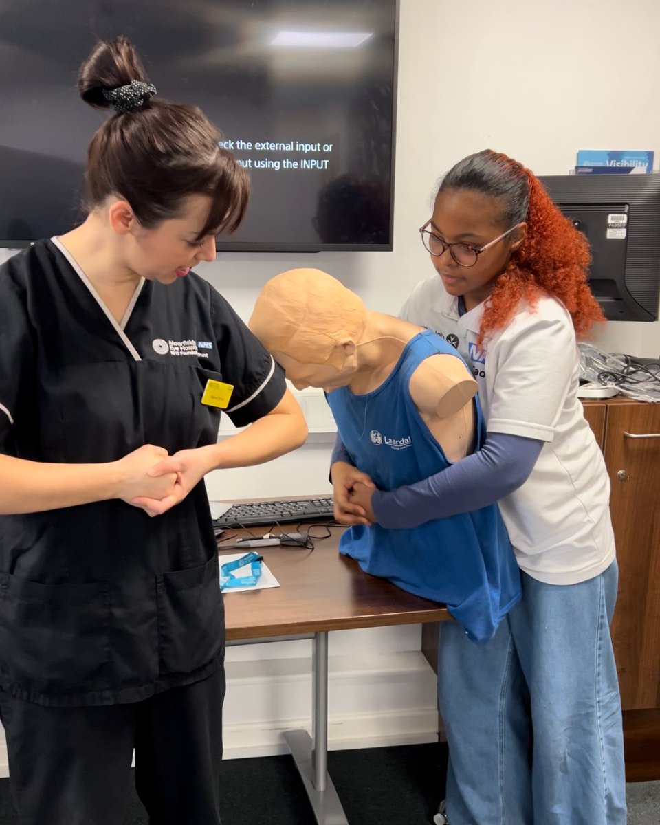 Last week our NHS Cadets visited <a href="/Moorfields/">Moorfields Eye Hospital NHS Foundation Trust</a> for a taste of Ophthalmology, and spoke to some of the doctors about what they do.

In the afternoon, they and learned some essential first aid skills including CPR and using an AED👏

sja.org.uk/get-involved/y…