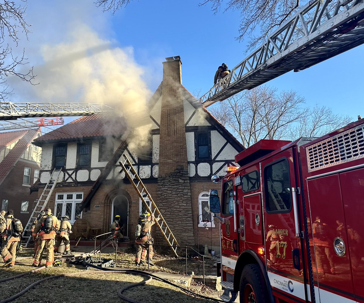 CFD Firefighters conducted extensive ladder operations to search this home and cut off a fast moving fire on Ridgeview Ave in Price Hill this AM. No injuries have been reported and the cause is under investigation.