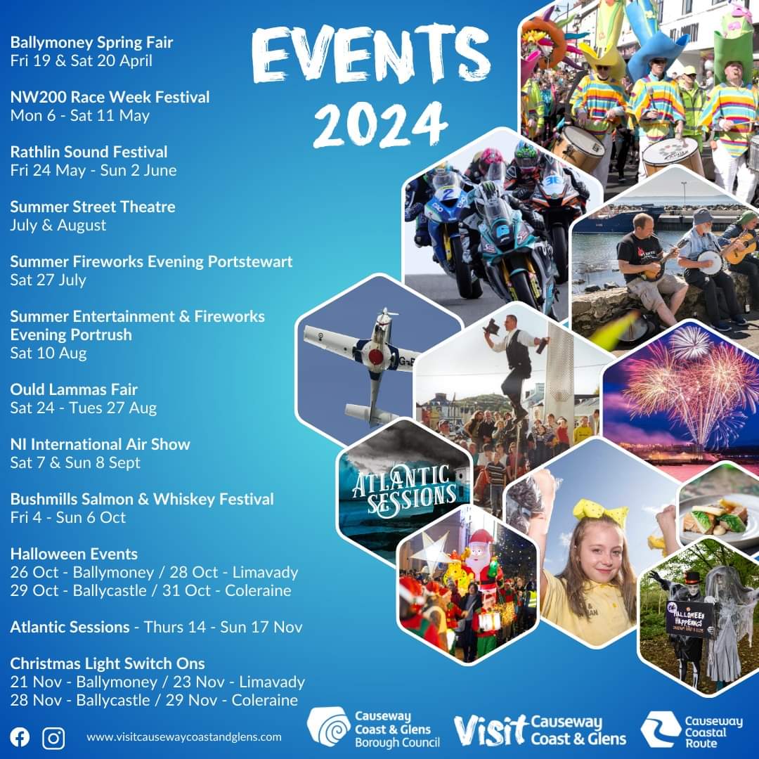 🤩 Event Calendar for 2024! 🤩 The dates are set and the plans have started! Here is our Event Calendar for 2024! We look forward to seeing you there! 😎 #ccgbc #visitcauseway #events