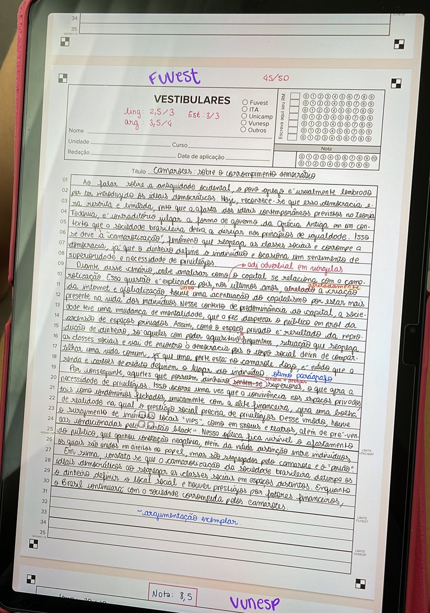 studyluup's tweet image. 🚨🚨🚨 adicionei váriassss redações minhas no drive!!! (todas eu fiz de treino, nenhuma dessas é oficial de dia de prova)
- temos modelo fuvest, vunesp e enem, com anotações de correção ao longo do texto e nota por critério
link: drive.google.com/drive/folders/…

espero que ajude🤍