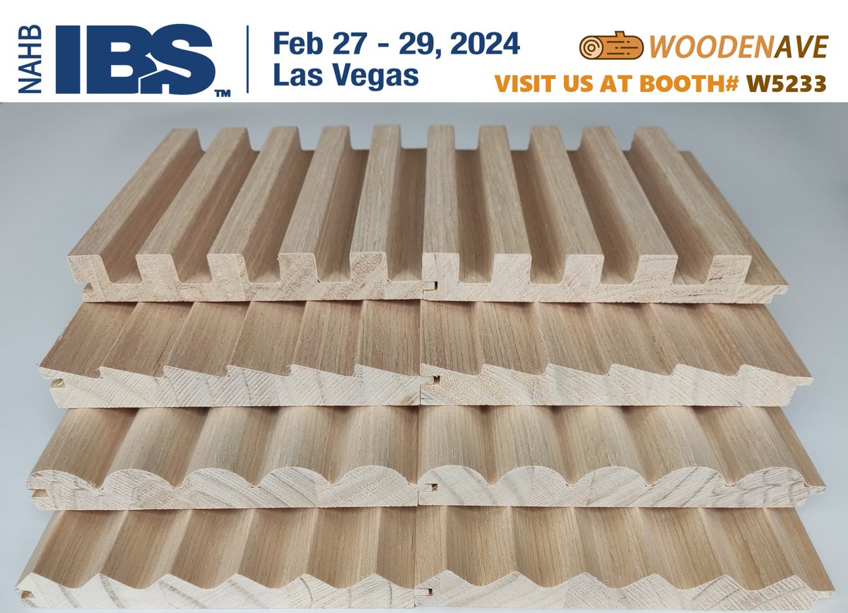 NAHB International Builders’ Show® (IBS)
Las Vegas Convention Center.
February. 27-29, 2024.
VISIT US AT BOOTH# W5233

See our Reconstituted Veneer, Matched Veneer, Veneer rolls, Fluted Wall Panels, Tambour Panels, Milled Panels, and other decorative products.

#flutedwallpanels