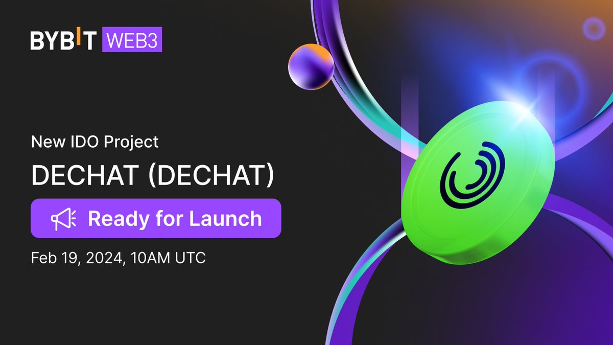 🔥 New Bybit Web3 IDO Project: Dechat is NOW LIVE! ✅ How to participate? Create your Bybit Wallet with a balance of 250 USDT + 0.1 BNB (BNB Chain) 👉 LINK: i.bybit.com/abPSdsc 📆 Subscription: Feb 19, 10AM UTC - Feb 23, 2024, 10AM UTC 📷 Snapshot: Feb 23, 10AM UTC - Feb…