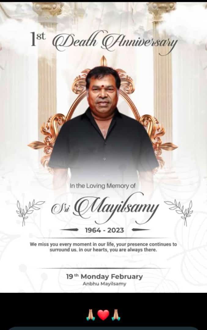 Remembering our dearest Mayilsamy sir