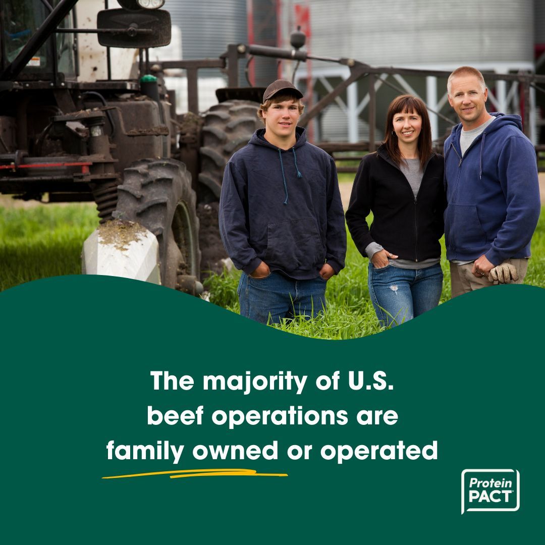 TheProteinPACT's tweet photo. #FunFact: The majority of America's >800k beef operations are family owned or operated. That's one reason they're so strongly committed to the best stewardship of their operations for future generations! #SustainableBeef #USRSB
https://t.co/Seh4xSNsOR https://t.co/Euew82kauI