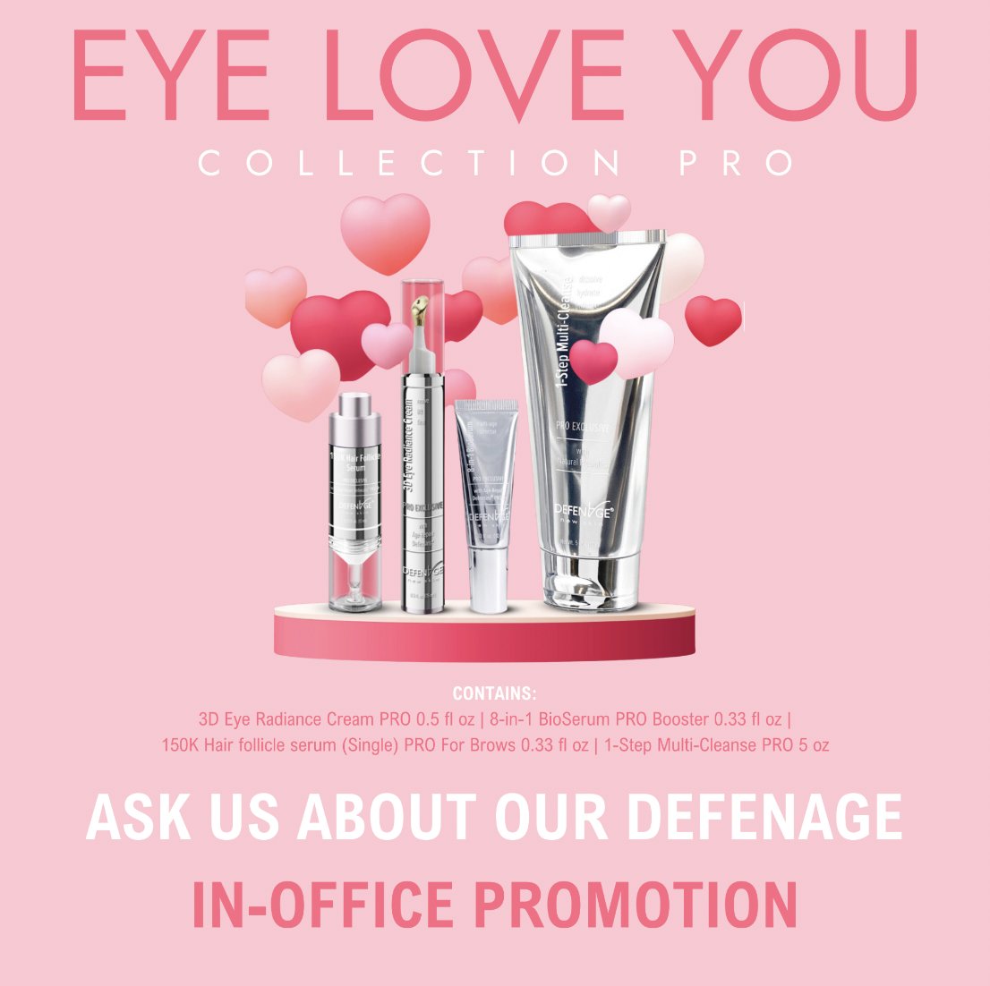 DefenAgePRO's tweet photo. Get all your DefenAge PRO favorites in one bundle. 💞 The ‘Eye Love You’ Collection Pro by #DefenAge PRO is available until February 29 or while supplies last.  https://t.co/uEZlAHp6wf #ValentinesDay #eyeloveit #cleanbeauty https://t.co/OqdZTWKhmA