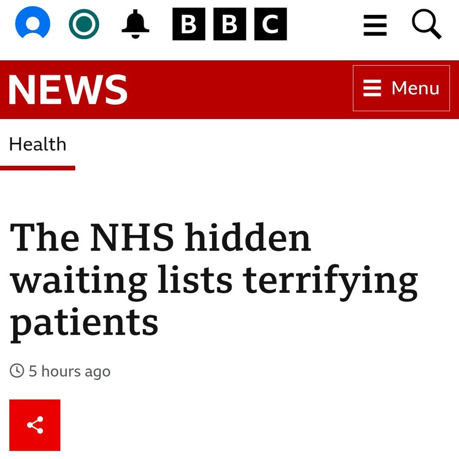 The 7.8 million waiting list is a lie. Because as soon as you have had your first appointment, even if nothing is done, even if you only see a nurse, a therapist or a PA. You are in treatment and therefore not on a waiting list, even if your next appointment isn't for 2 years.