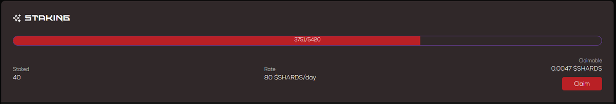 All weapon traits that earn 2x $SHARDS been staked at gamersking.app/staking. Its free to stake without any fees! Lets your NFT work for you 😁