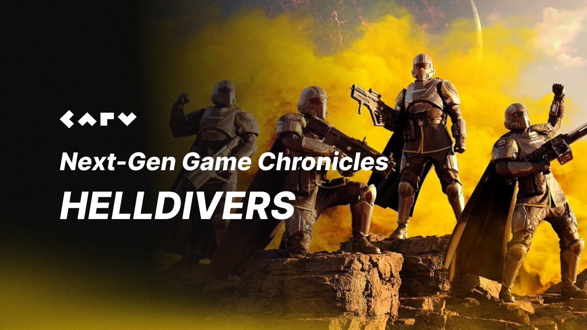 carv_official's tweet photo. 🎮Meet #NGGC: Next-Gen Game Chronicles by CARV! Your portal to the latest gaming sensations through a series of gaming events.
🌟Dive in: https://t.co/dZcidKX9VC
This week's NGGC features #HellDivers2!
A hardcore, co-op tactical shooter game where teamwork is key to protecting Super Earth. Catch the CARV Guardians livestream, explore new games together, and earn GEMs!
Join Helldivers Game Night: https://t.co/3rE1oEaqQR