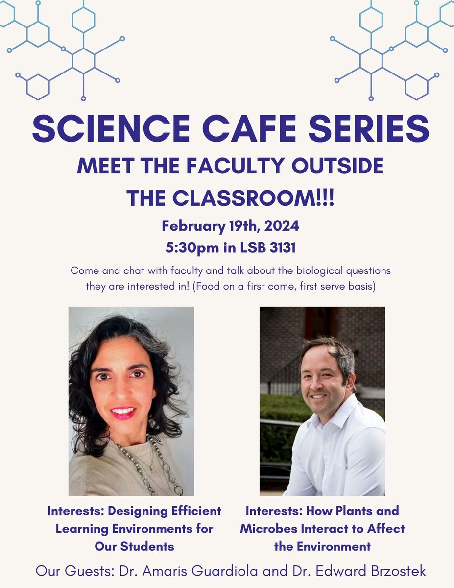 Happening TODAY! Science Cafe Series - Starting at 5:30pm in LSB 3131!