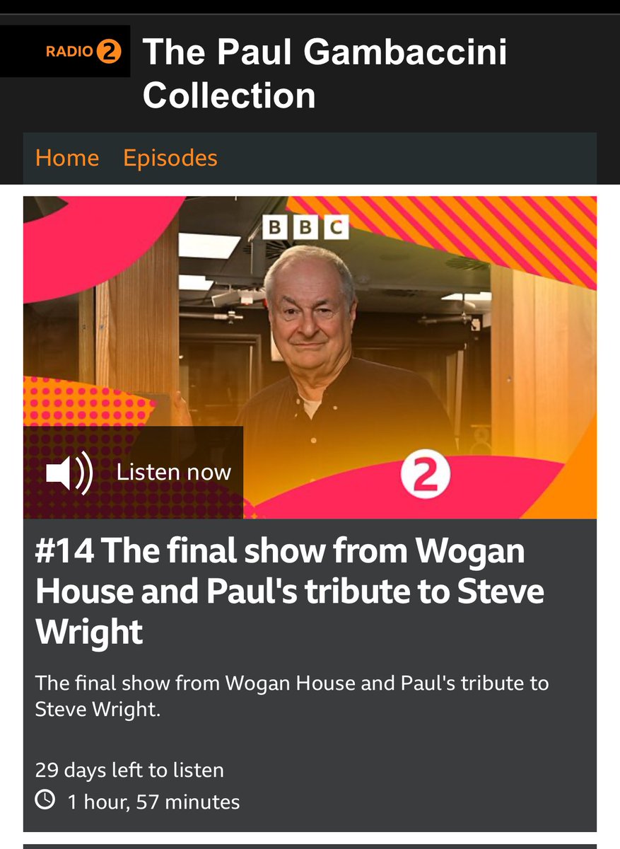 What a lovely tribute to #SteveWright 💔 thank you #paulgambaccini