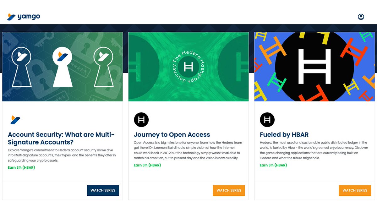 Want to watch some videos and earn #HBAR? Yamgo's Watch, Learn and Earn teaches you about all things <a href="/hedera/">Hedera</a> and rewards you with $HBAR, get started now! - app.yamgo.com/register