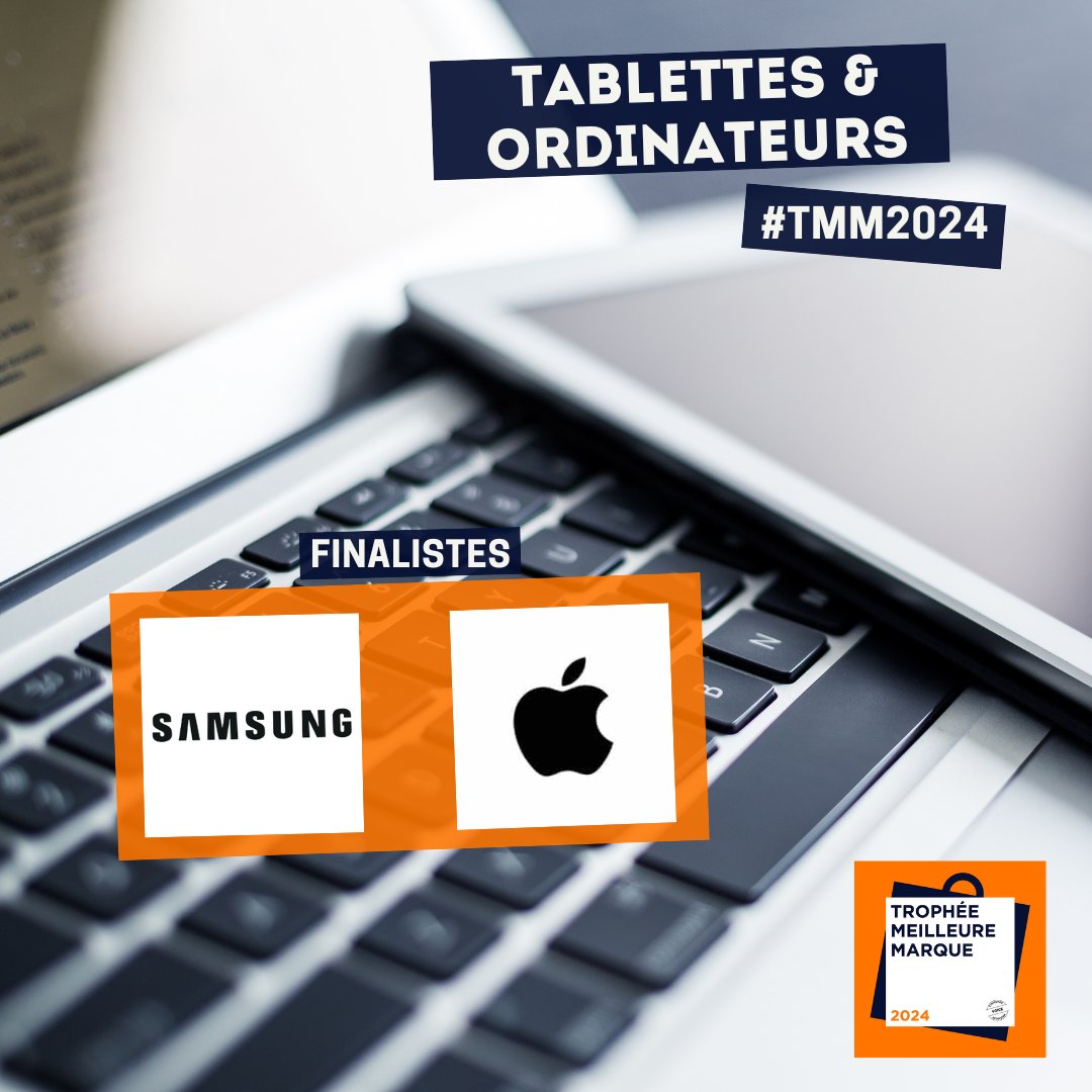TropheeMMarque's tweet photo. Parmi les marques sélectionnées vous avez choisi @SamsungMobile  et @Apple , les deux finalistes des Trophées Meilleure Marque dans la catégorie #tablettes et #ordinateurs. Qui remportera les Trophées Meilleure Marque ? Réponse le 6 mars !

#TMM2024 #tablettes #laptops https://t.co/imuTU7xWL0