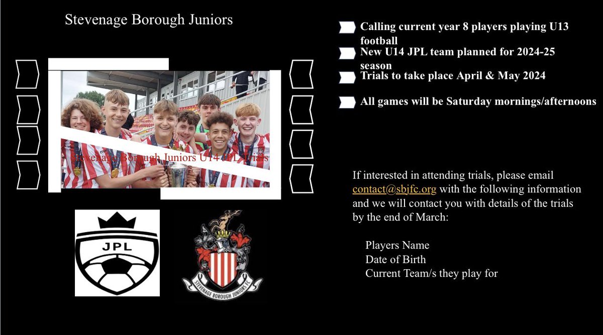 Come and join one of the largest grassroots clubs in Stevenage… we want to hear from you…#WeAreStevenageBoroJuniors <a href="/midhertsrml/">MHL</a> <a href="/RoystonCrowYFL/">Royston Crow Youth Football League</a>