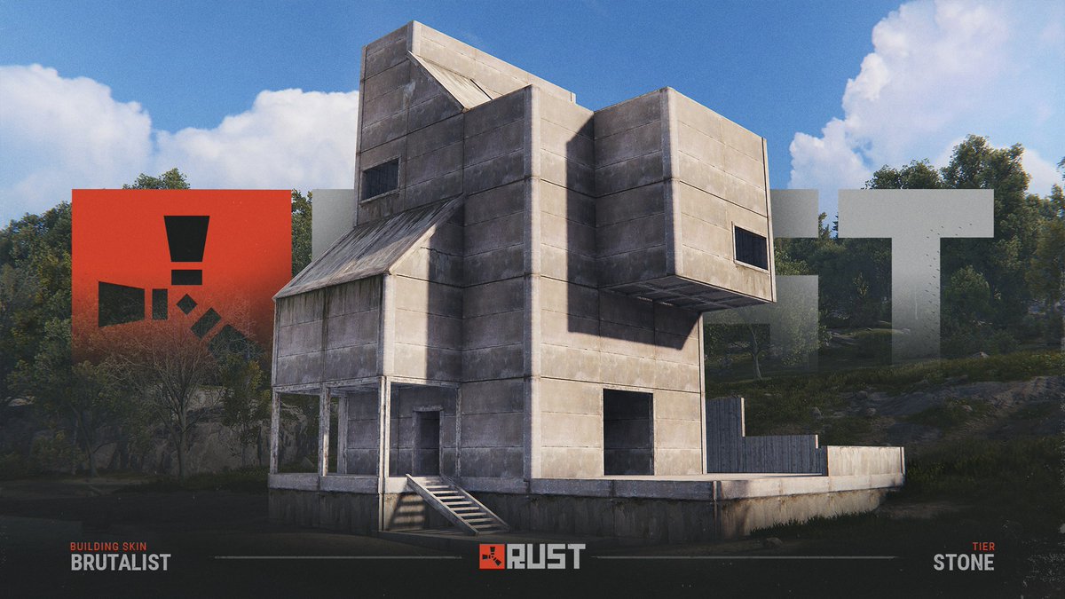 playrust's tweet image. The Brutalist Building skin makes for some imposing structures.
How does it looks on your base? 
Grab it here:
store.steampowered.com/itemstore/2524…