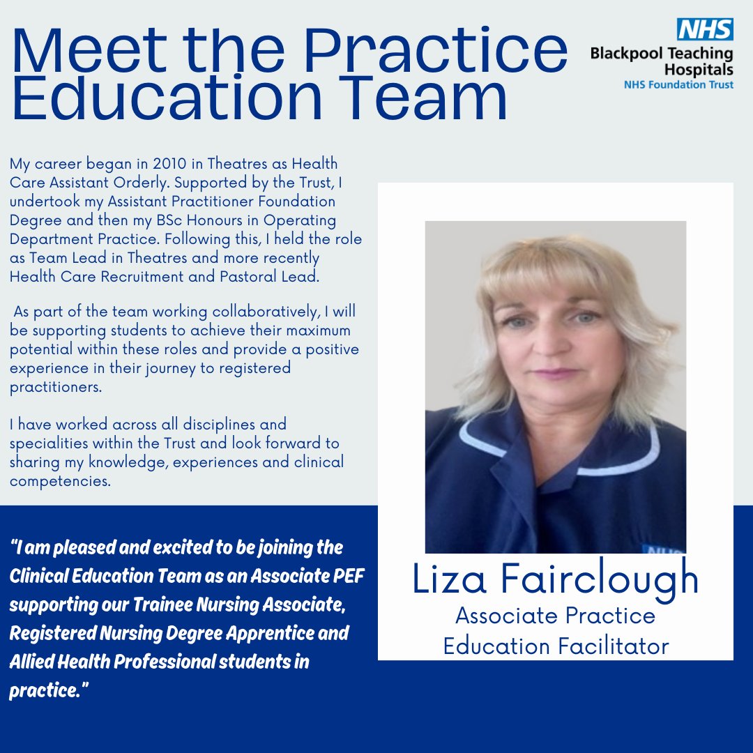 Liza has recently joined the Practice Education as an Associate PEF. Liza brings with her experience across a variety of roles and knowledge that will be a great benefit to our learners.  #FabFeb #PracticeEducation