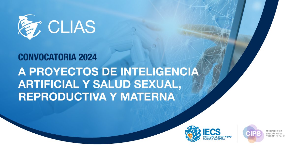 🚀💥CONVOCATORIA 2024💥🚀
Desde nuestro Centro de Inteligencia Artificial y Salud para América Latina y el Caribe (CLIAS) queremos contarles que en el mes de marzo lanzaremos nuestra segunda convocatoria a proyectos