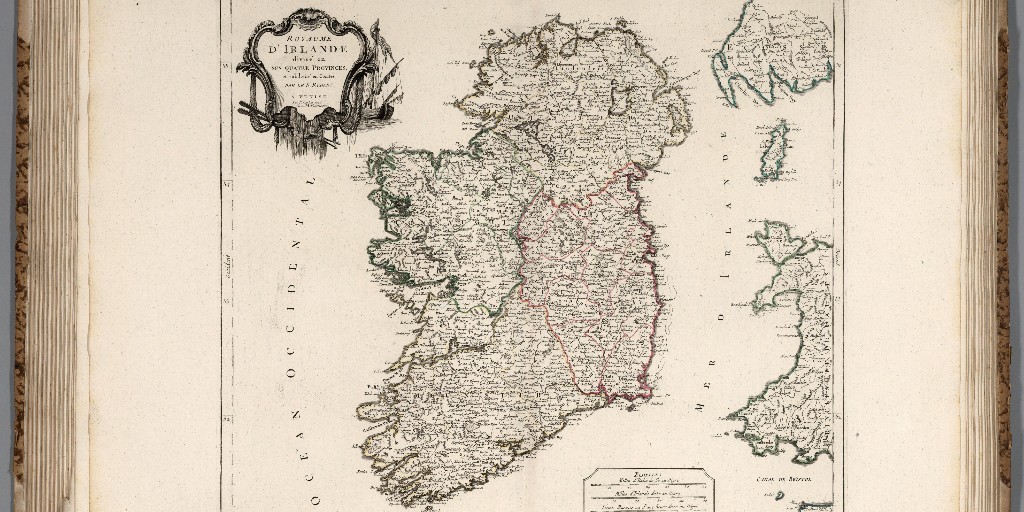 This week's #MondayMappery features Paolo Santini’s map ‘Royaume d'Irlande’ published in Venice in 1778. Santini used the Robert de Vaugondy brothers' 1757 map as his base, adding current knowledge to it for inclusion in his Atlas.

This map appears courtesy of @davidrumseymaps