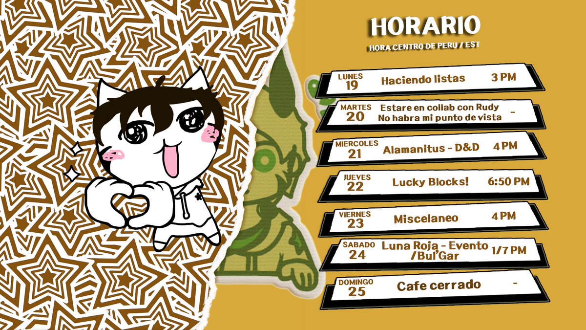 AzterothMG's tweet photo. 🍫🪶 Horario Semanal 🪶☕️ #Aschedule
🔸 19.02 - 25.02 🔸
Ando viciandome con cierto jueguito, espero verlos la próxima semana.. cositas bonitas vienen! 🤎
⊹ #Vtuber ⊹ #VTuberUprising ⊹ #VtubersPeru https://t.co/2i211nkjgo