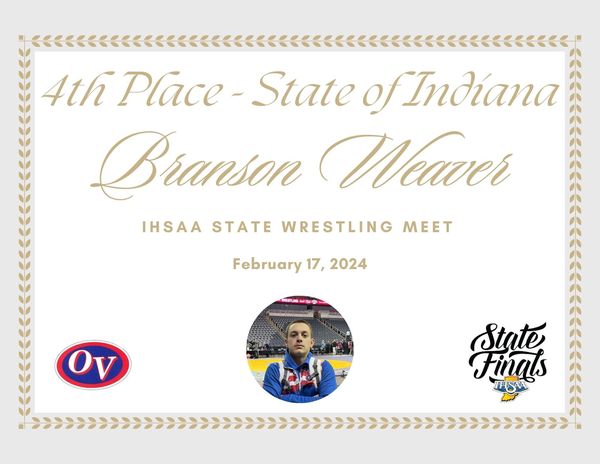 What an incredible wrestling career!

Branson Weaver has ended his stellar wrestling run in 4th PLACE in the entire State of Indiana!

Branson is a top-notch student-athlete and has a great future ahead of him.

Patriot Nation is so PROUD of Branson!
<a href="/ovhs_patriots/">Owen Valley HS</a>