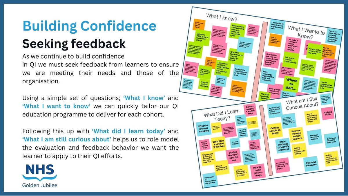 Seeking feedback is key as we continue to build confidence in QI at @JubileeHospital. This not only helps us tailor our QI teaching, but role model the behaviour we want to see in our learners. #QI #QITwitter