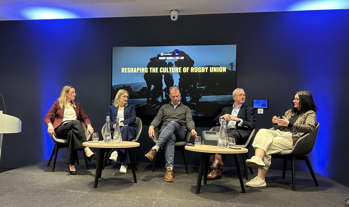 LawInSport's tweet image. The first panel of our Rugby Union &amp;amp; The Law Conference 2024 on reshaping the culture of Rugby Union, with @ruthhkennedy, @WayneBarnesRef, @evenolan, @JanePurdon &amp;amp; Richard Whittam KC. 

#LISRUGBY24