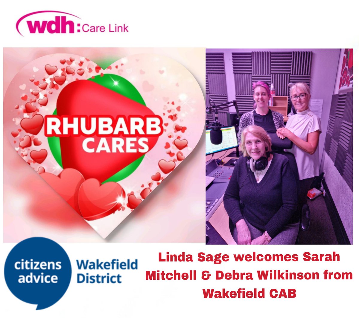 ❤️Rhubarb Cares is back with a special feature on Rhubarb Radio this Tues at 6pm, with Linda Sage welcoming Sarah Mitchell and Debra Wilkinson from Citizens Advice Wakefield District, to talk about confidential advice and support, with all your housing, benefits, debt and money.