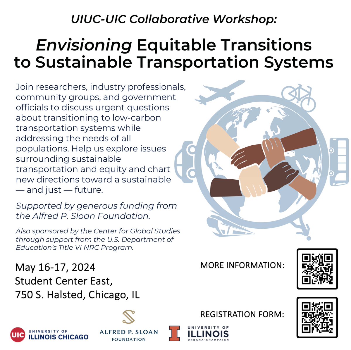 ria_kontou's tweet photo. 📣 Join us in Chicago this May 16-17 2024 to discuss transitions to equitable and sustainable #transportation systems! Help us chart new research directions toward just and clean transport! 

Registration🔗 https://t.co/qVRsI3ED4g

Thank you, @SloanFoundation, for the support! https://t.co/q40VIdFBUc