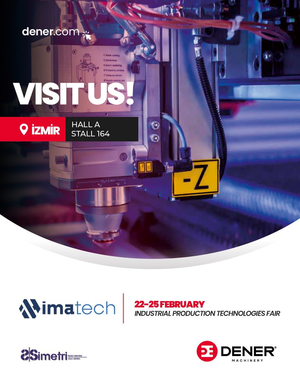denermachinery's tweet image. We are with you at Hall A | Stall 164 at #Imatech fair between 22 - 25 February!

We are waiting for you at our stand to meet our innovative solutions.

dener.com

#dener #machinery #imatechizmir #imatech2024 #industrialmanufacturing