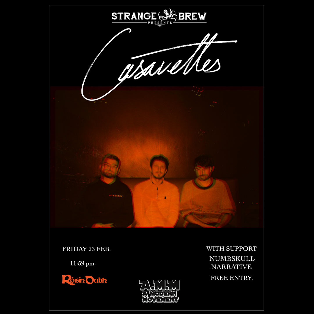 casavettesband's tweet photo. FRIDAY

our first show in over 4 years. a truly wild feeling.

hello Galway we'd love to see you there. free entry, upstairs Róisín Dubh. thanks to @AMODERNMOVEMEN1 &amp; @StrangeBrewIrl https://t.co/6BR6Q0P5GH
