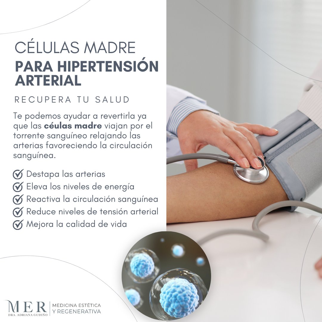 MERCancun's tweet photo. Células Madre para tratar hipertensión arterial - te dejemos como es que funcionan las células madre para tratar esta enfermedad y los beneficios que puedes obtener. 👇 https://t.co/79czEWfSh9