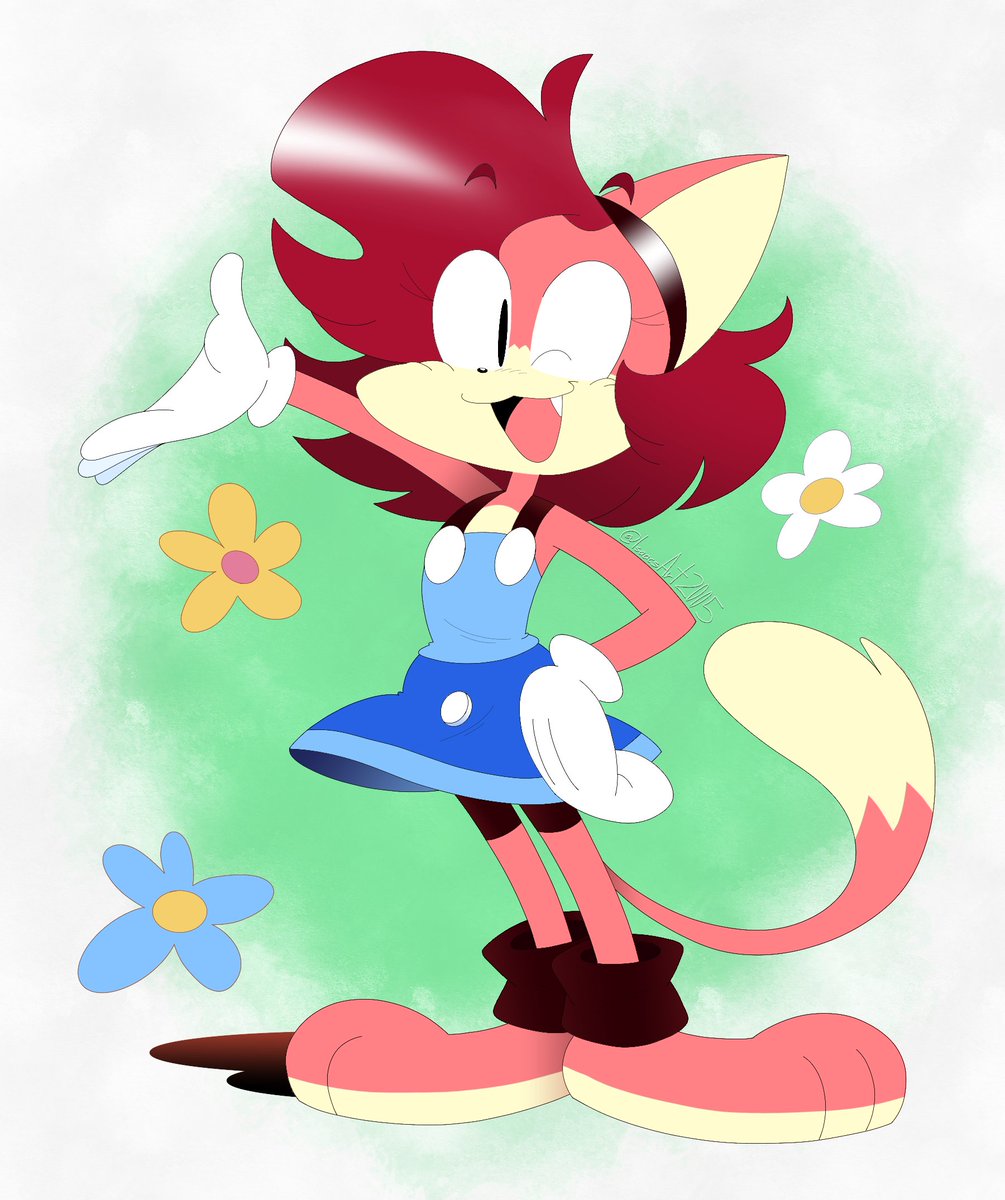 Happy Cartoon Cat! 🐱🎞🌺

It's Sarah N. Dippity! By @AtroxChobatsu 

#OC #art #artwork #cat #catgirl #toon