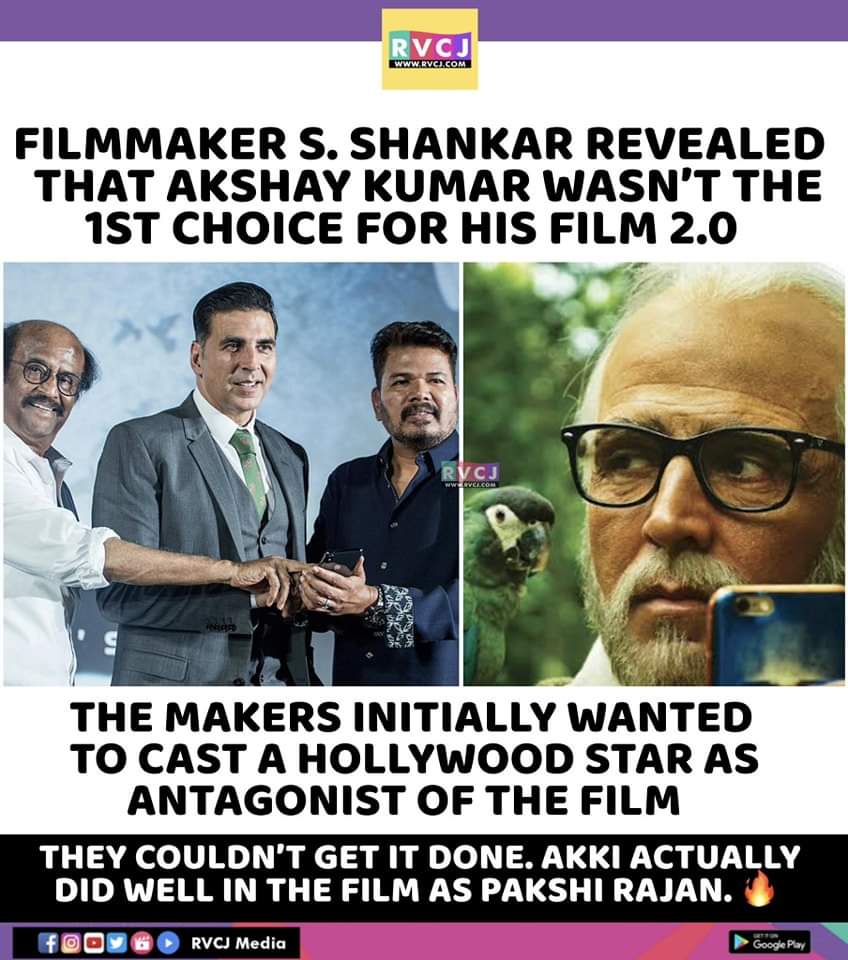 rvcjmovies's tweet image. Shankar reveals original choice for &apos;2.0&apos; antagonist, praises Akshay&apos;s performance!

#shankar #akshaykumar #robot2