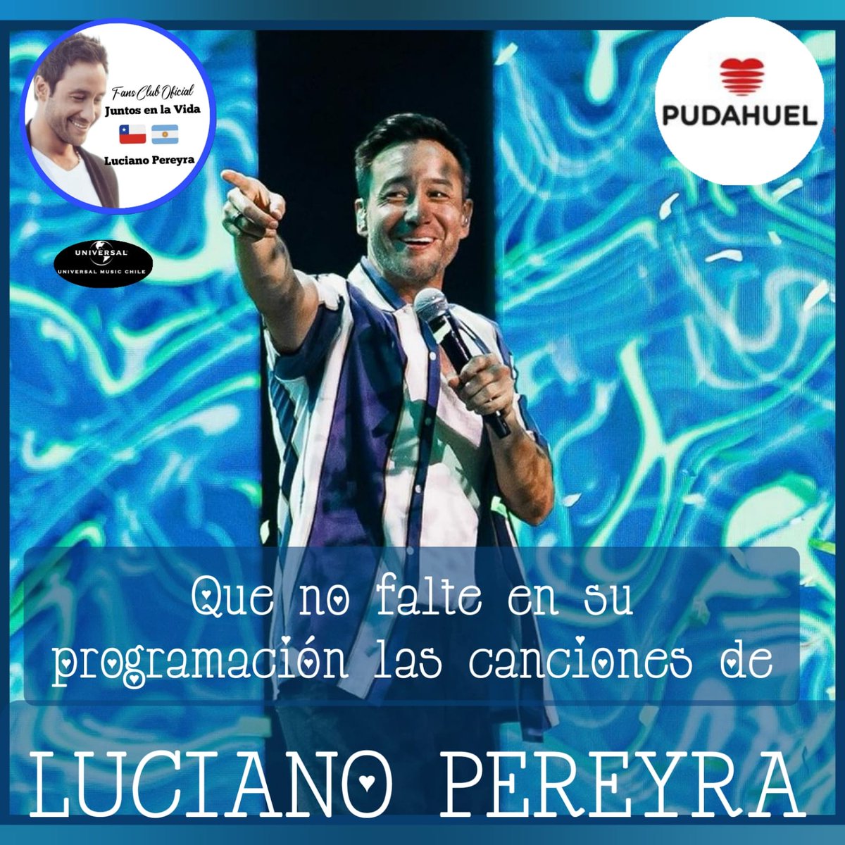 solcitalu's tweet photo. Muy buena semana para todos!!!
Gracias amigos de @RadioPudahuel por alegrarnos los días con la música de nuestro @LucianoPereyra, somos @Juntosenlavida 😘😘😘😘 Cariños!! https://t.co/ZI75LyXeGV