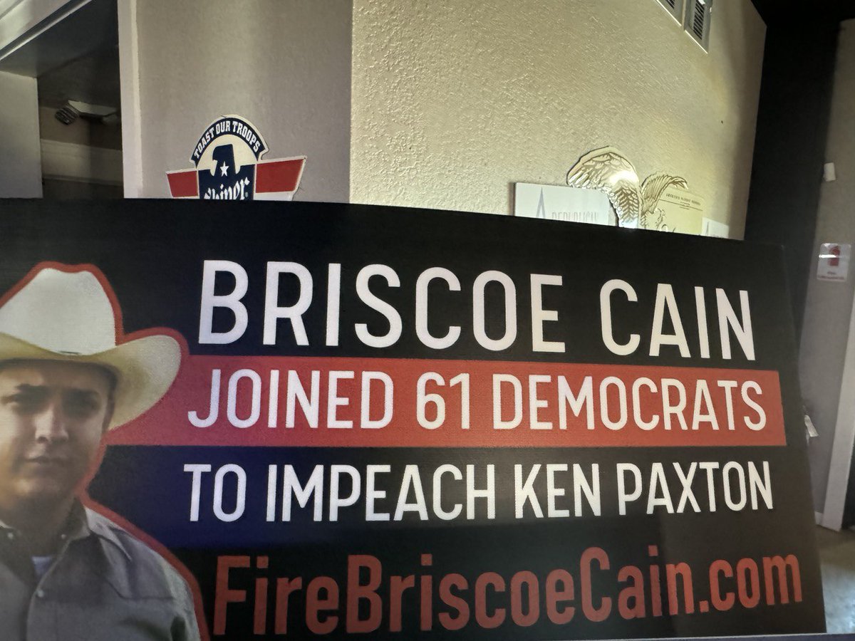 🚨#EarlyVote start tomorrow! Let's FIRE @BriscoeCain 🚫🦏: #ImpeachmentManager for @KenPaxtonTX Voted for Democrat Chairs Ineffective for our #TexasBorder Is funded by Lobbyists Voted for Dade Phalen Accepted money from #ColonyRidge Vote Bianca Gracia for #TXHD128 🗳️