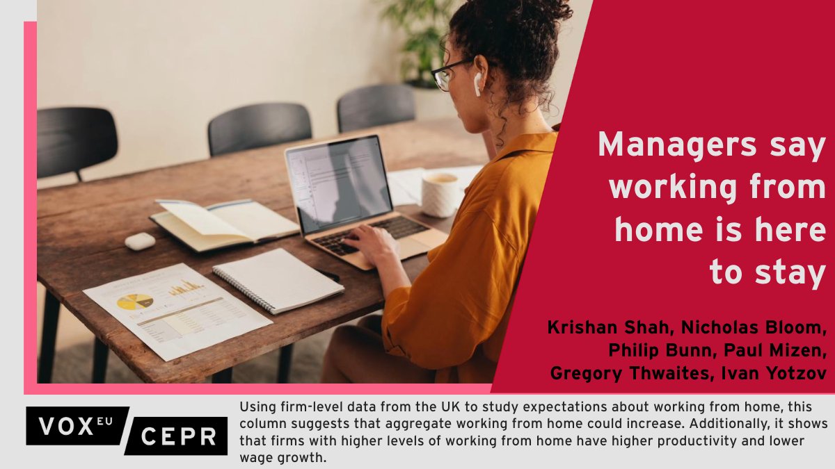 Managers #forecast almost identical levels of working from home within their firms in 2028 compared to 2023 with aggregate levels likely to rise. K Shah @bankofengland, @I_Am_NickBloom, P Bunn @bankofengland, @MizenPaul, @GregoryThwaites, @iyotzov ow.ly/jTp650QEWMC