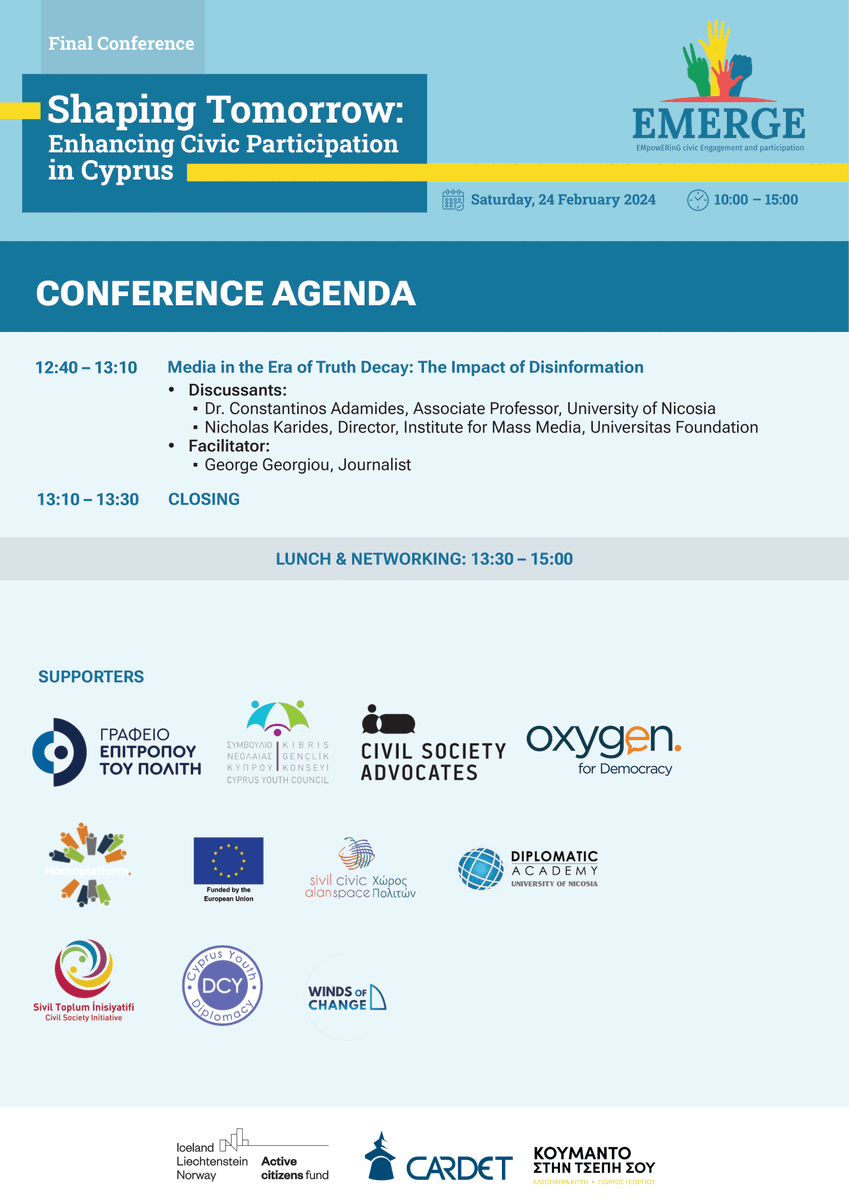 The DA proudly supports <a href="/CardetNGO/">CARDET</a> &amp; <a href="/KoumantoPodcast/">Koumanto Stin Tsepi Sou</a> Project EMERGE, in a holistic effort to explore the immense potential active citizenship holds in our community. As such, we are happy to promote the final EMERGE Conference. More info: emergeproject.net/final-conferen…